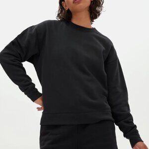 Girlfriend Collective 50/50 sweatshirt black loungewear relaxed athleisure cozy